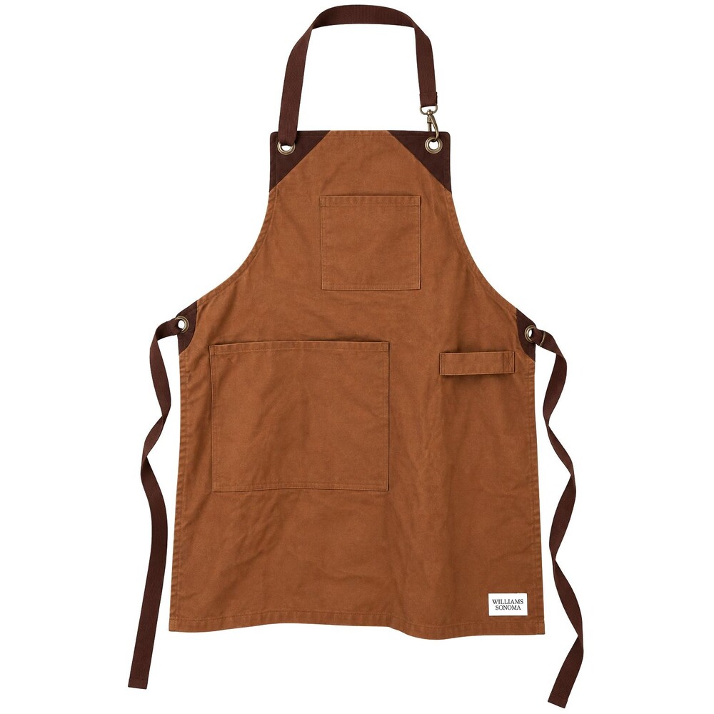Williams Sonoma Grilling Apron Canvas Cotton Pockets Splatter Protection Cook